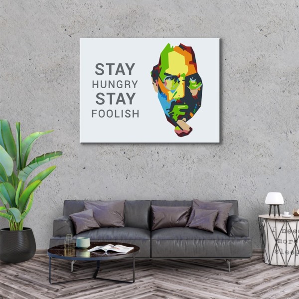 

Картина на холсте Личности Stay Hungry 75х100 см.