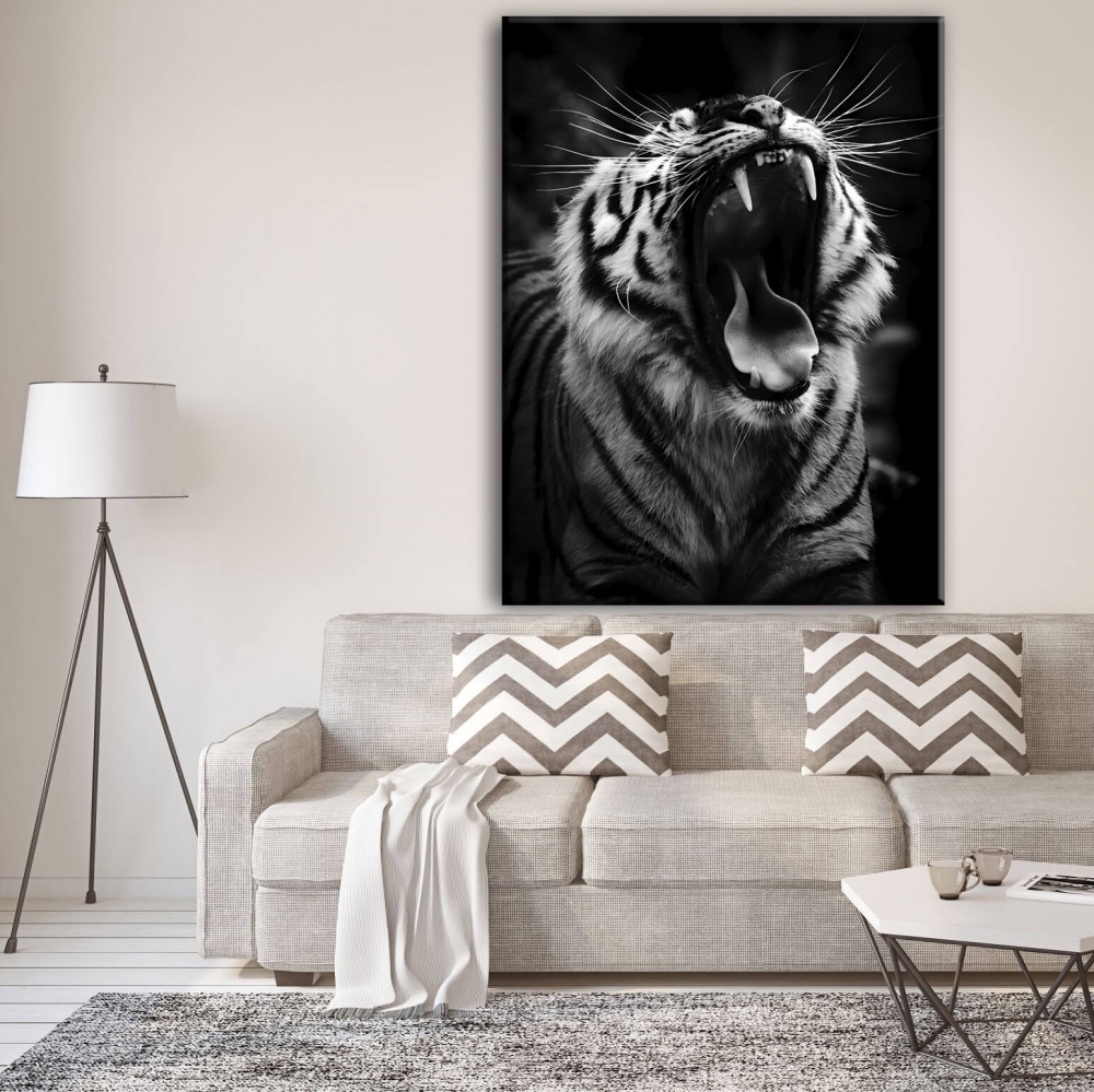 

Картина на холсте Животные Tiger Angry 90х120 см.