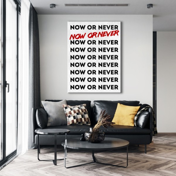 

Картина на холсте Мотивация Now Or Never 90х120 см.