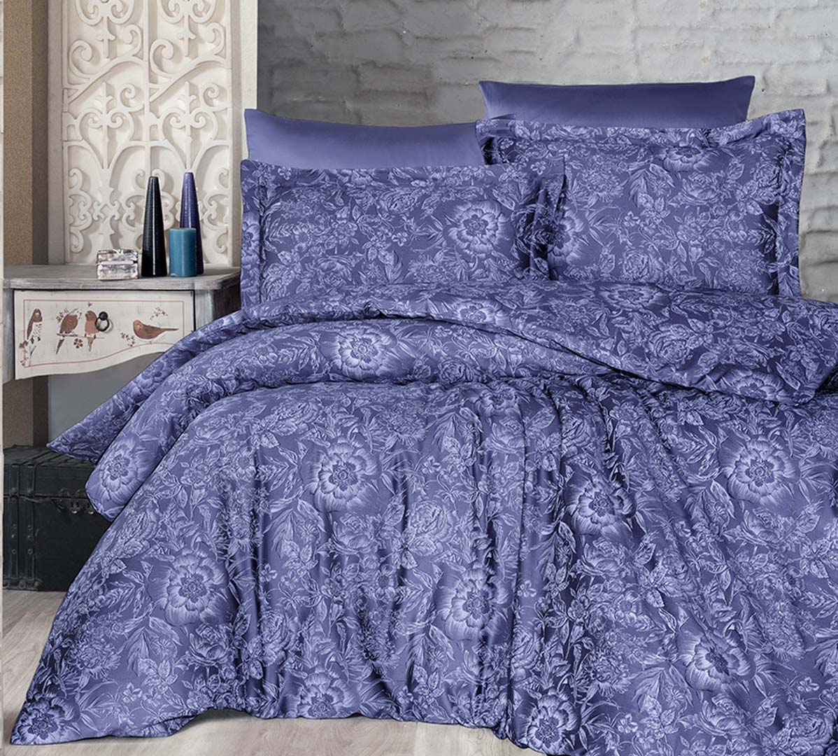 

Постільна білизна First Choice Cotton Satin 200 х 220 см Advina Indigo (1940-27)