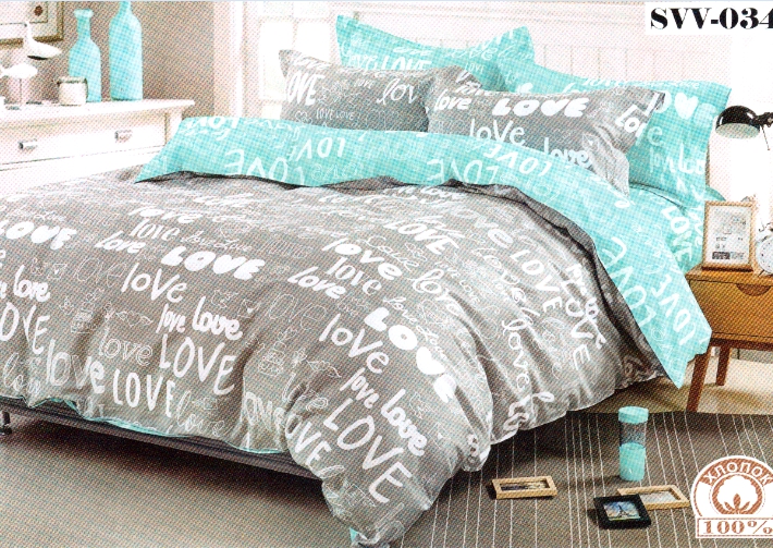 

Постельное белье комплект из Бязи "Love голубой". Размер Евро, простынь на Резинке, для Евро подушки (TIR_2073-161 E/R-EP)