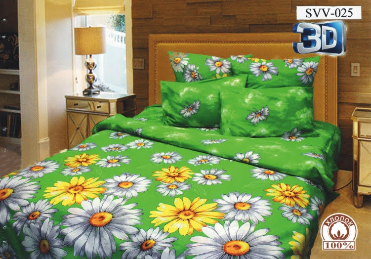 

Постельное белье комплект из Бязи "Большие ромашки на зеленом". Размер Полуторный, простынь на Резинке, для Стандартной подушки (TIR_2023-109 1.5/R-SP)