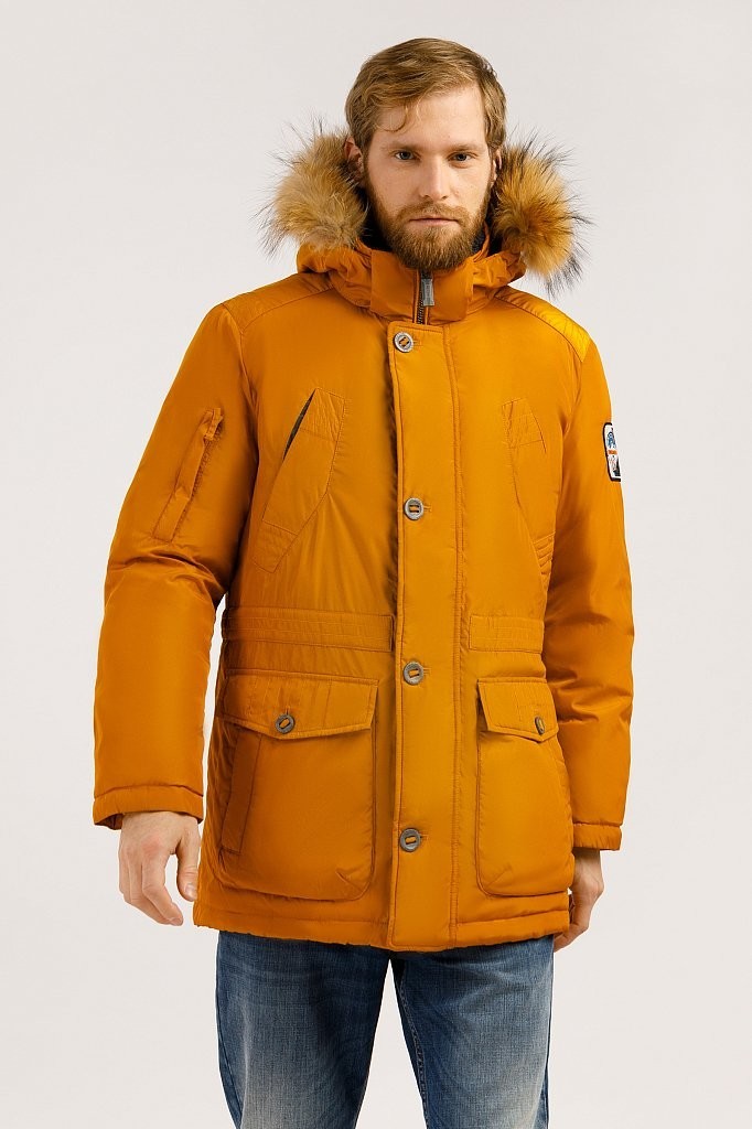 

Мужской пуховик с меховой опушкой Finn Flare 19922010W-407  Желтая охра, Мужской пуховик с меховой опушкой Finn Flare 19922010W-407 S Желтая охра