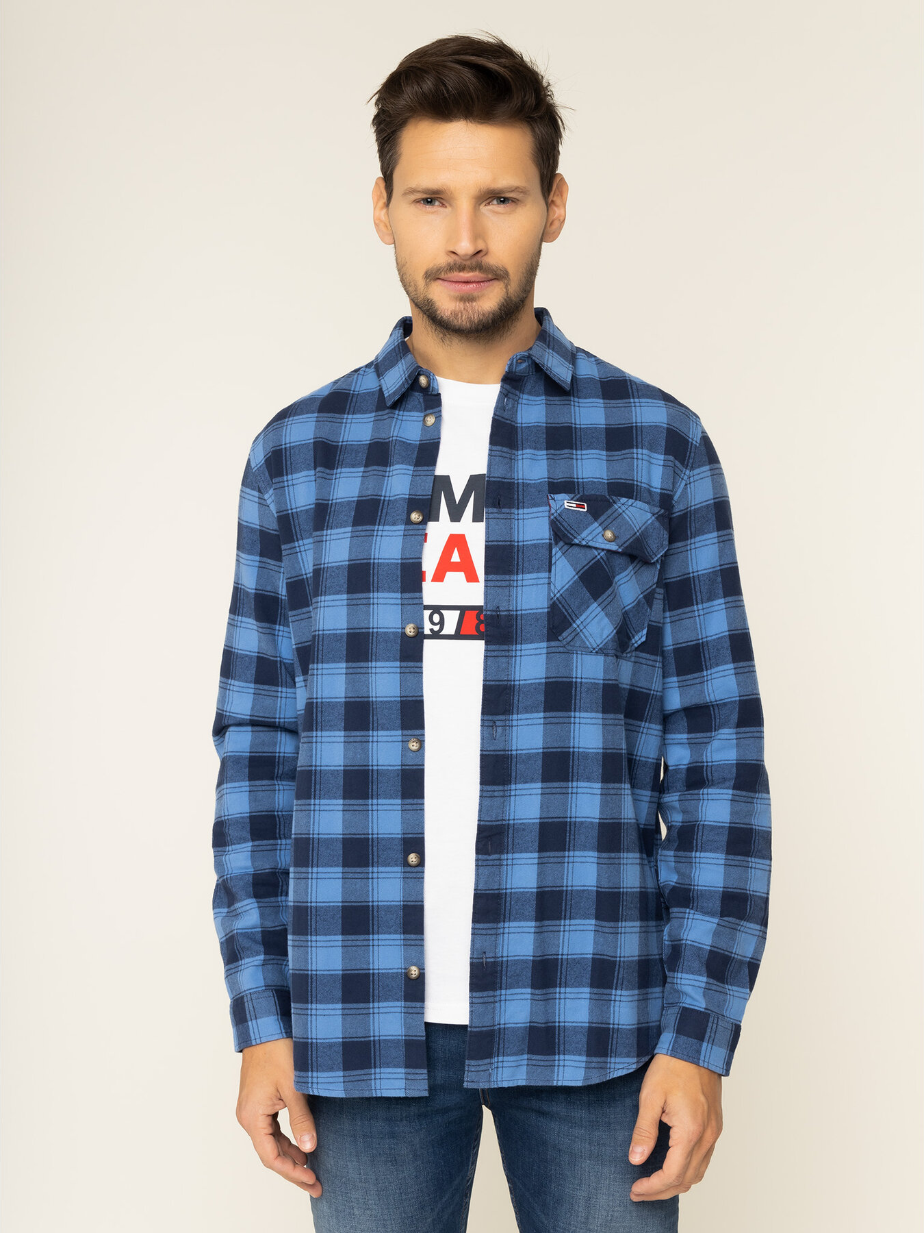 

Рубашка Tommy Jeans Tjm Flannel Check DM0DM06936  Blue, Рубашка Tommy Jeans Tjm Flannel Check DM0DM06936 S Blue