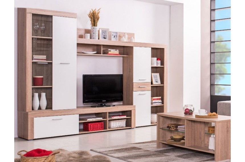 

Гостиная BRW Лиза 270×196×40см дуб Сан-Ремо /белый