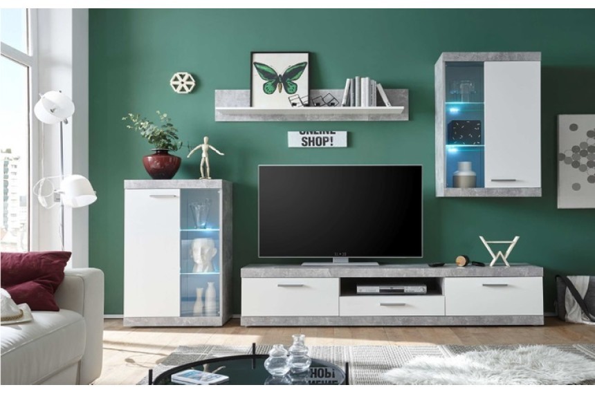 

Гостиная BRW Кетлин 255×190×40см Бетон/Нимфея альба