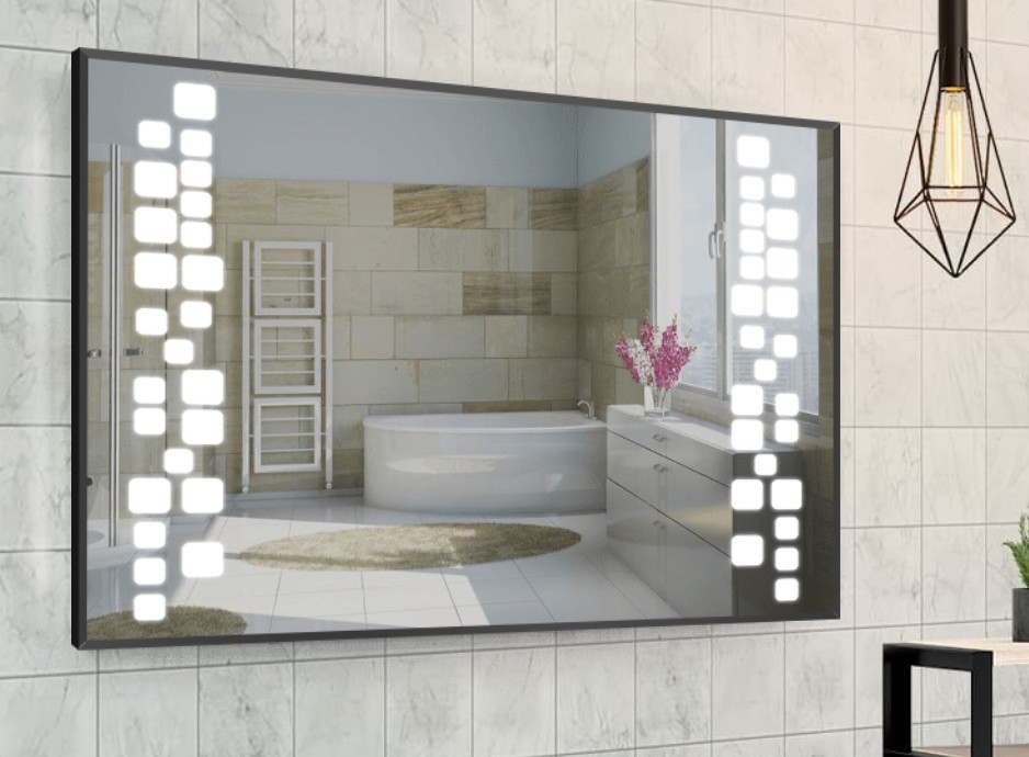 

Зеркало в алюминиевой раме c LED подсветкой Smart Mirror сенсорное Treviso-R 70 x 80 см Прямоугольное