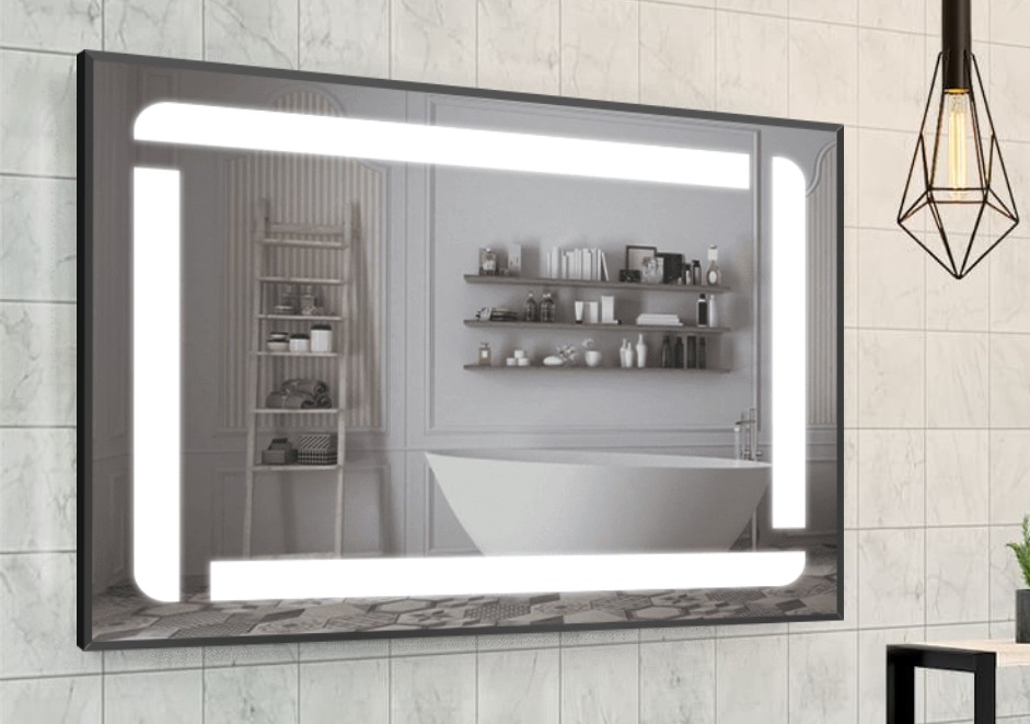 

Зеркало в алюминиевой раме c LED подсветкой Smart Mirror сенсорное Bolzano-R 100 x 120 см Прямоугольное