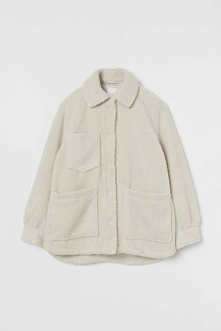 

Куртка из искусственной овчины H&M  Светло-бежевый, Куртка из искусственной овчины H&M S Светло-бежевый