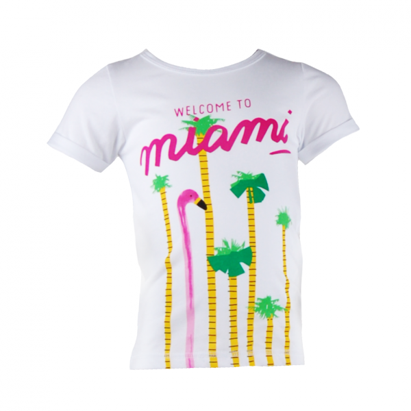 

Футболка детская с пальмами "Welcome to Miami" 2 года (87 см) Z 40048-white белый цвет