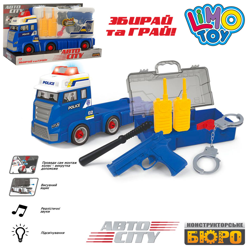 

Конструктор на шурупах,полиция, машина Limo Toy KB 042