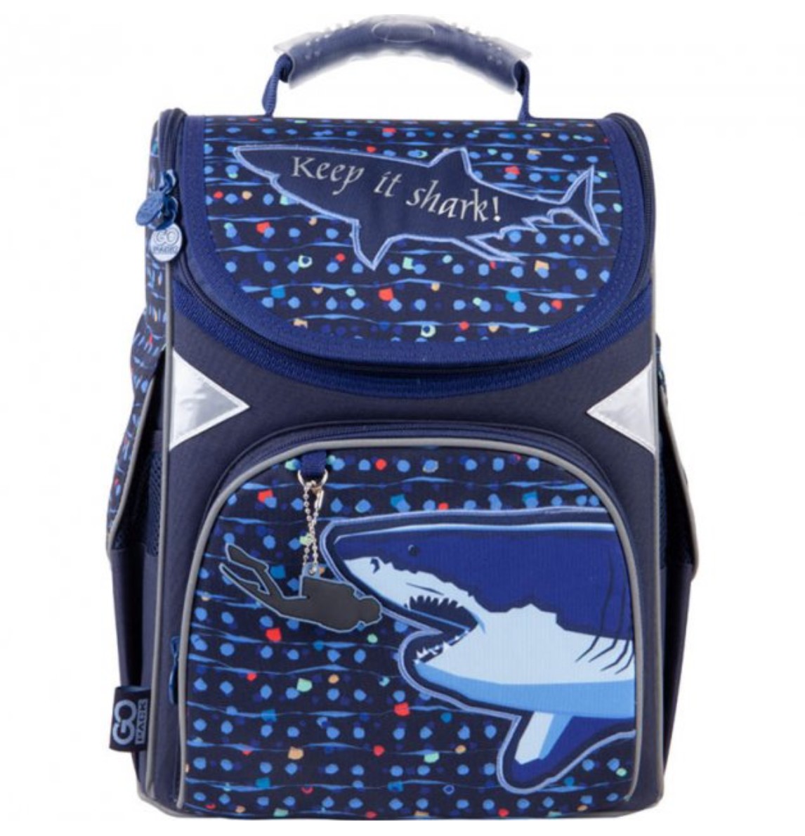 

Рюкзак школьный GoPack Education каркасный Shark 34x26x13 см синий (GO21-5001S-9)