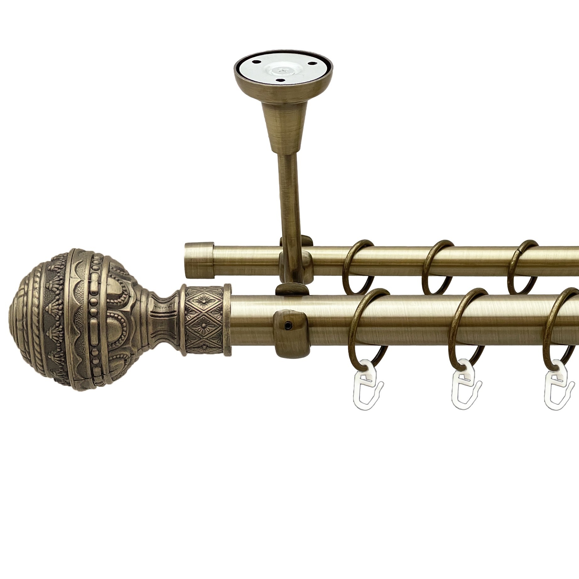 

Карниз Orvit Арабеска металевий дворядний відкритий до стелі гладка труба кільце металеве Антик 25\16 мм 200 см (00-00018459)