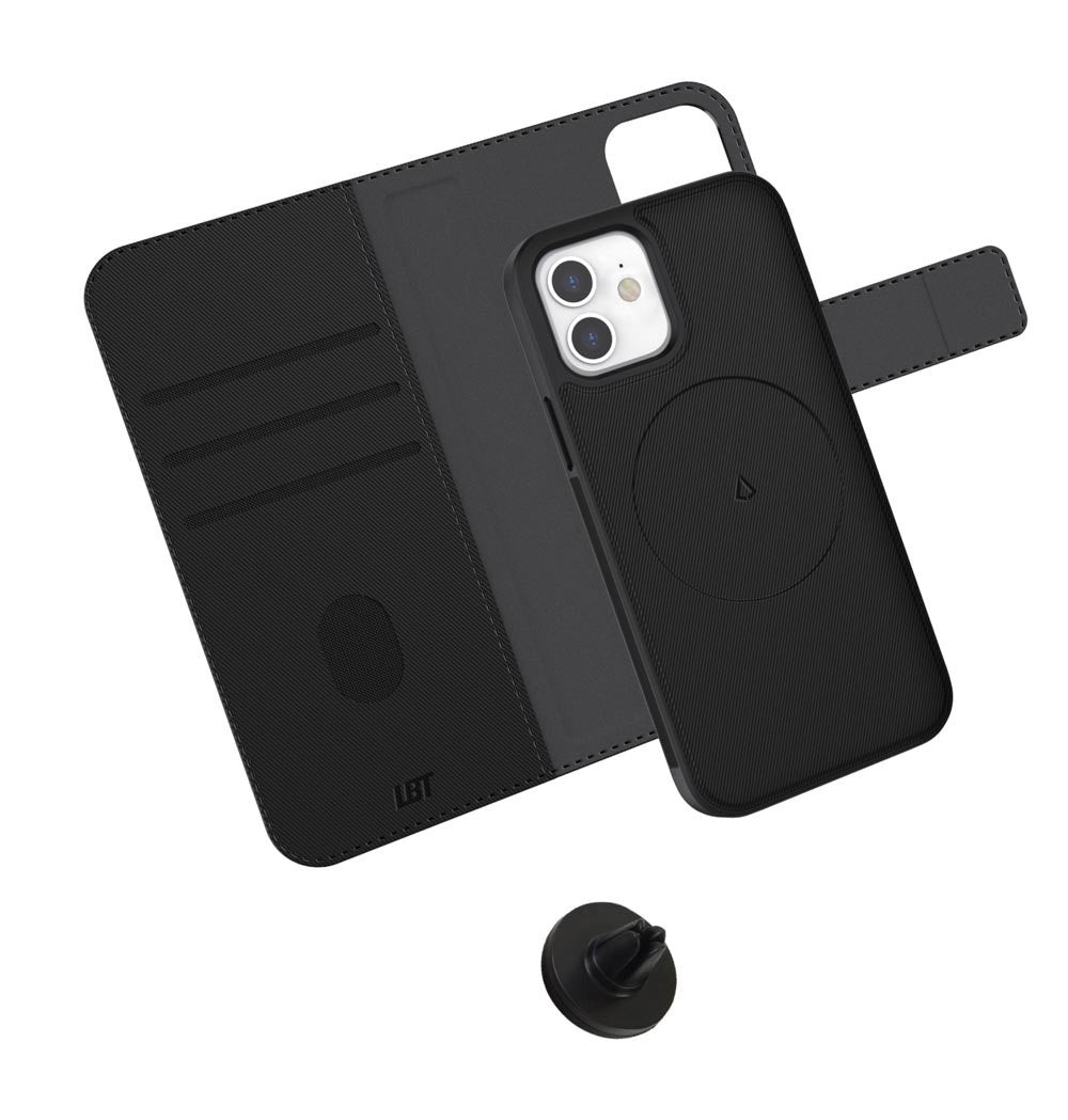 

Магнитный чехол книжка с отделением для карт Switch для iPhone 12 / 12 Pro чёрный