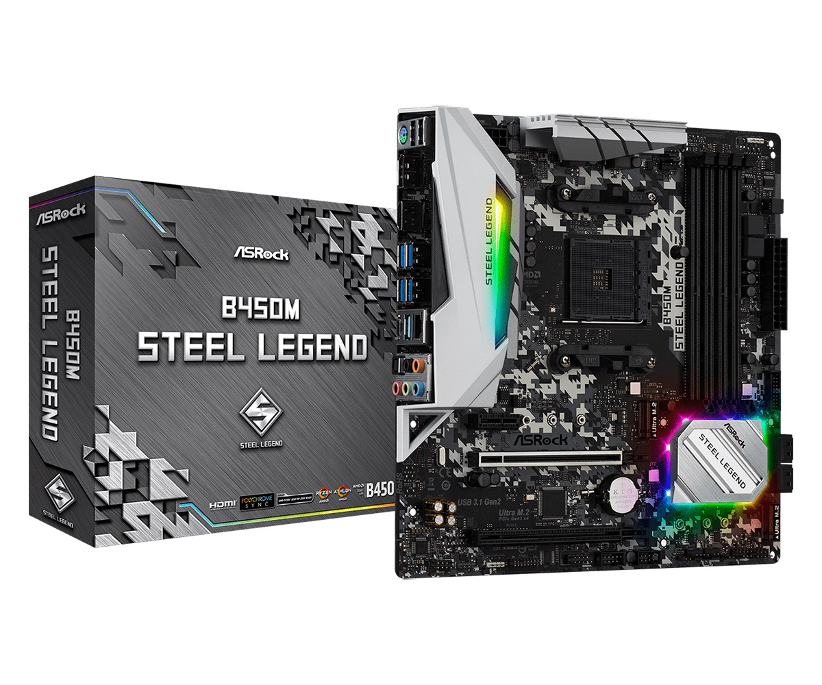 

Материнская плата ASRock B450M Steel Legend (B450M Steel Legend) Over-Stock