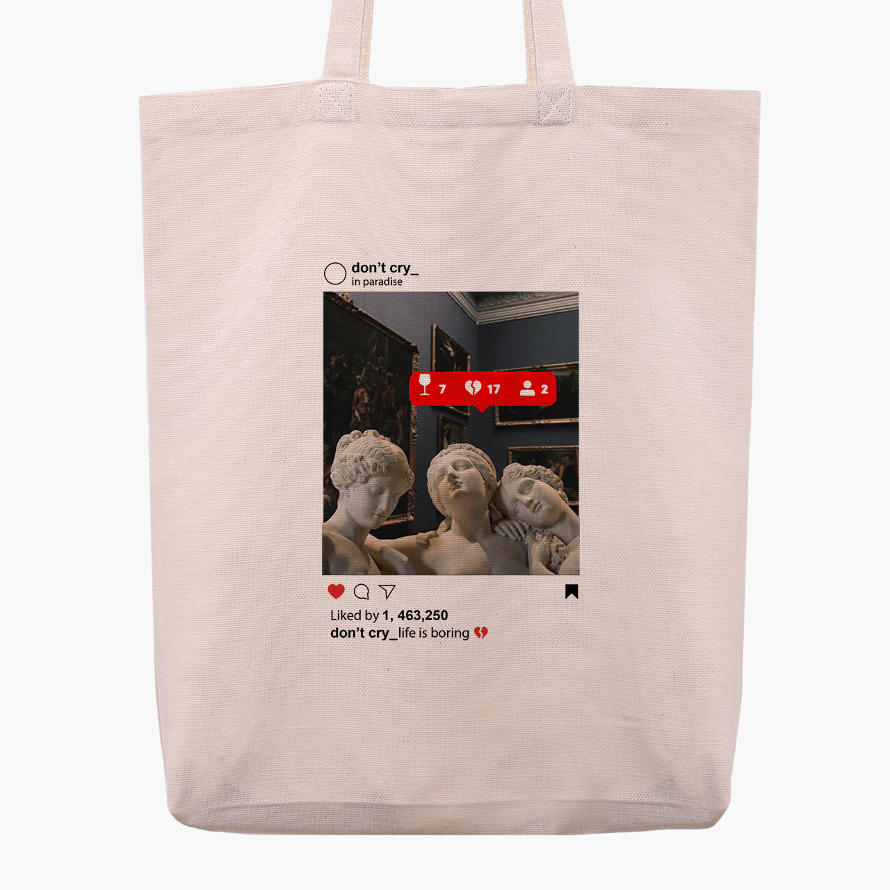 

Эко сумка шоппер Ренессанс-Скульптуры в Инстаграм (9227-1589) 41x35x8.5 см Бежевый