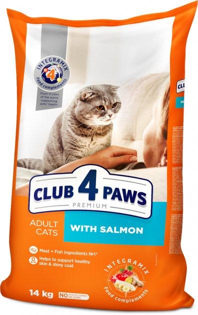 

Сухой корм для взрослых кошек Club 4 Paws (Клуб 4 Лапы) с лососем 14 кг