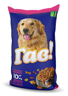 

Сухой корм для собак всех пород с мясным асорти Гав! 10 кг