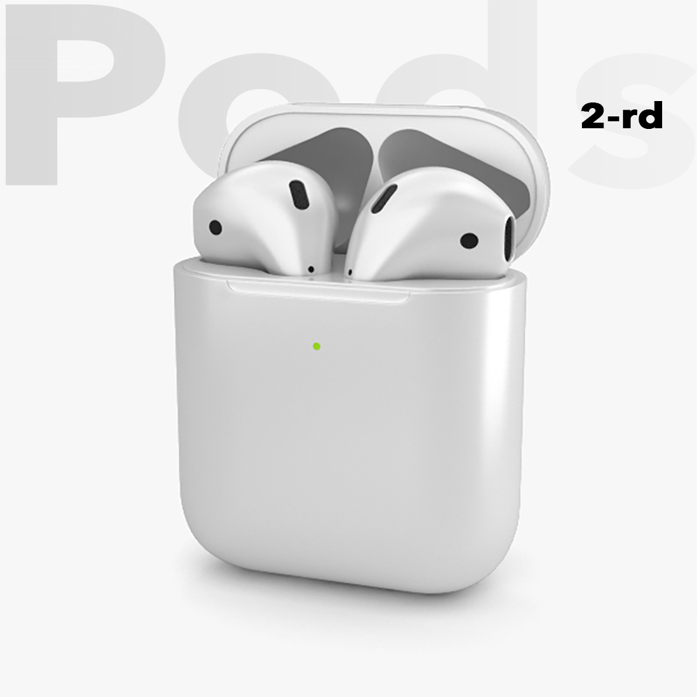 

Bluetooth беспроводные наушники Air-oha AirPods (2-rd) белые с зарядным кейсом, автоподключение, крутой бас, анимация