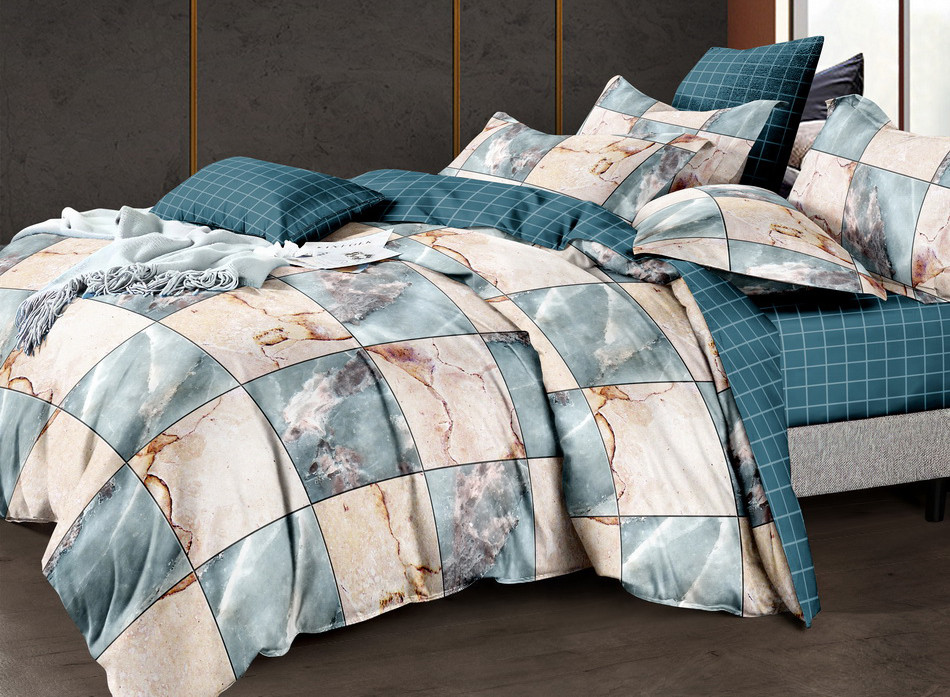 

Двуспальный двусторонний комплект постельного белья 180*220 Сатин Люкс TM КРИСПОЛ Украина