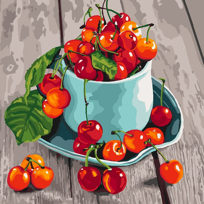 

Картина для рисования по номерам Идейка Черешневые вкусности 40x40см (KHO5552)