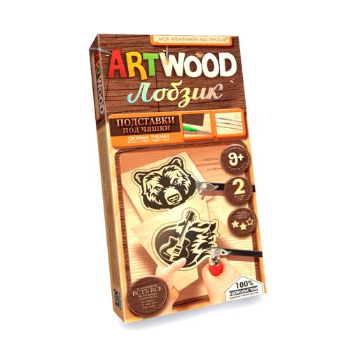 

Выжигание по дереву Danko toys ARTWOOD: Подставки под чашки Медведь и гитара