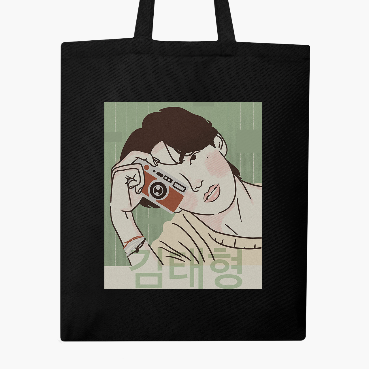 

Эко сумка шоппер Ким Тхэхён БТС (Kim Tae-hyung BTS) (9227-3262) 41x35 см Черный