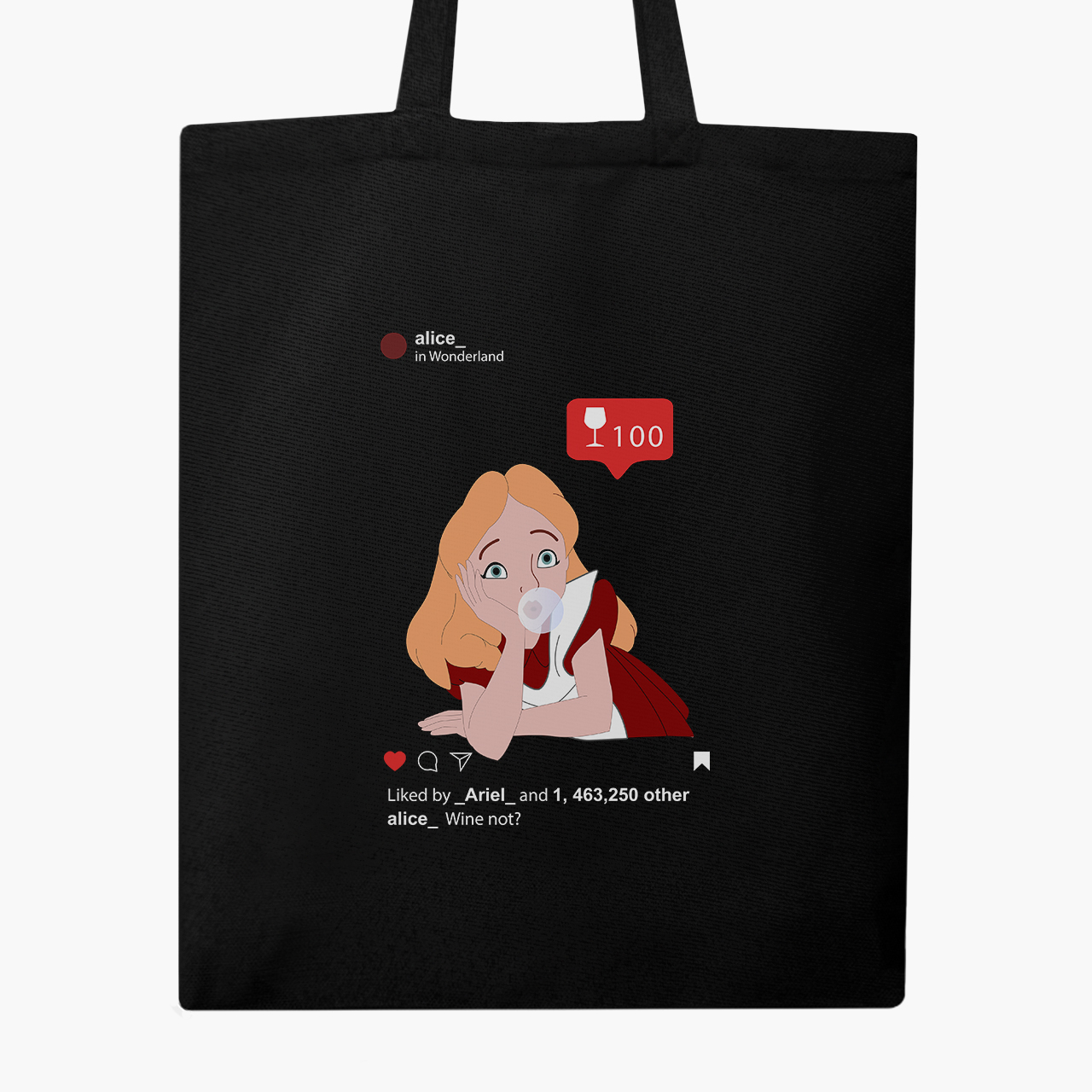 

Эко сумка шоппер на молнии Alice with gum Disney (9227-1433) 41x35 см Черный