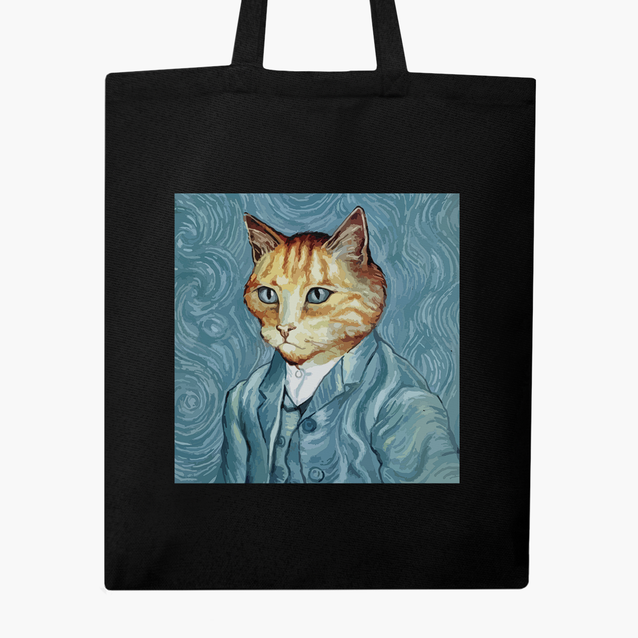 

Эко сумка шоппер Кот Винсент Ван Гог (Vincent van Gogh Cat) (9227-2959) 41x35 см Черный