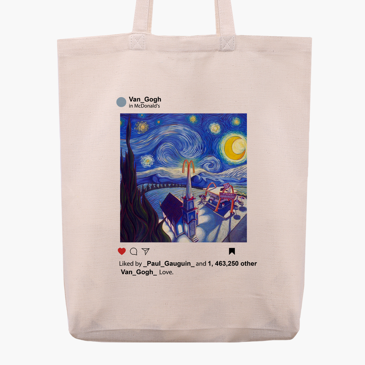 

Эко сумка шоппер Винсент Ван Гог Инстаграм Звёздная ночь МакДональдз (Vincent van Gogh Instagram McDonald’s) (9227-2964) 41x35x8.5 см Бежевый