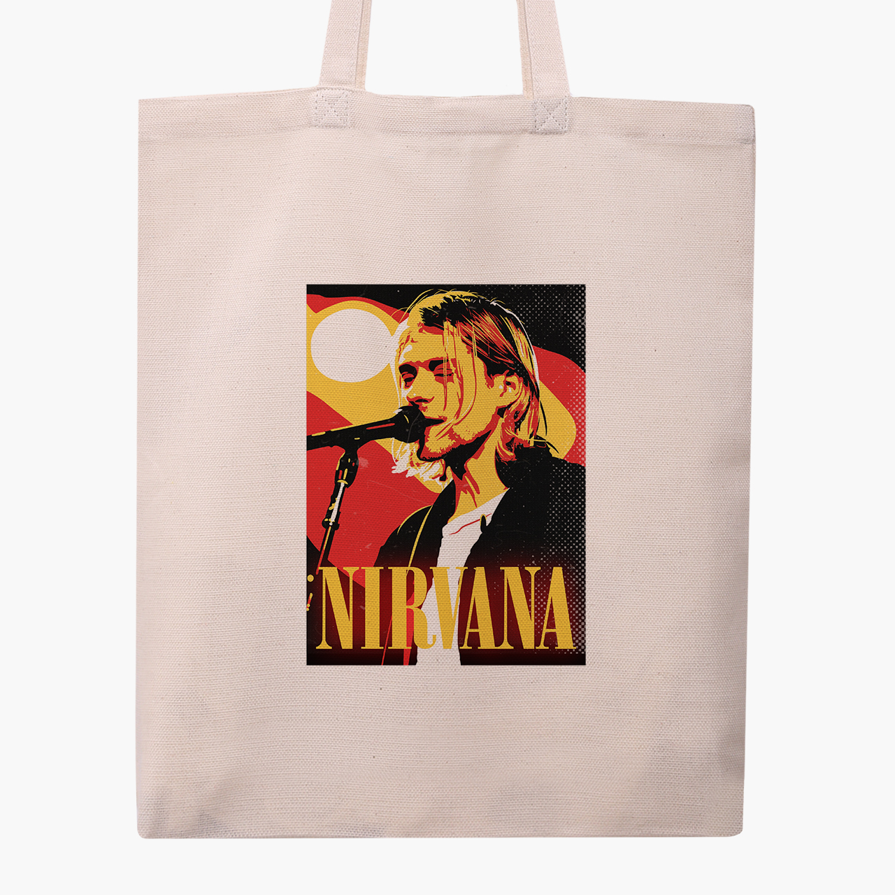 

Эко сумка шоппер Нирвана Курт Кобейн (Nirvana Kurt Cobain) (9227-2971) 41x35 см Бежевый