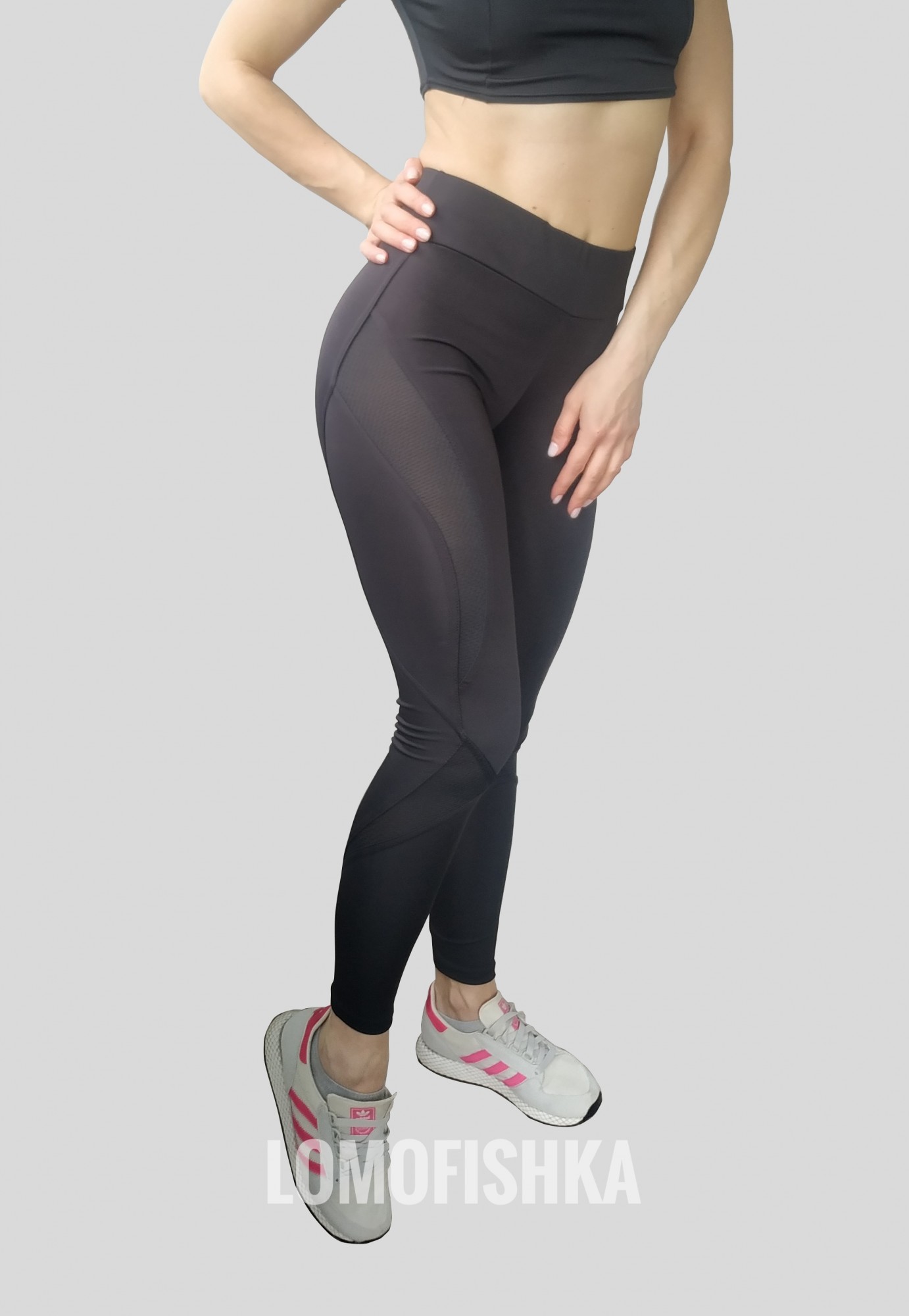 

Спортивные леггинсы LOMOFIT-Black 27 44 черный с сеткой