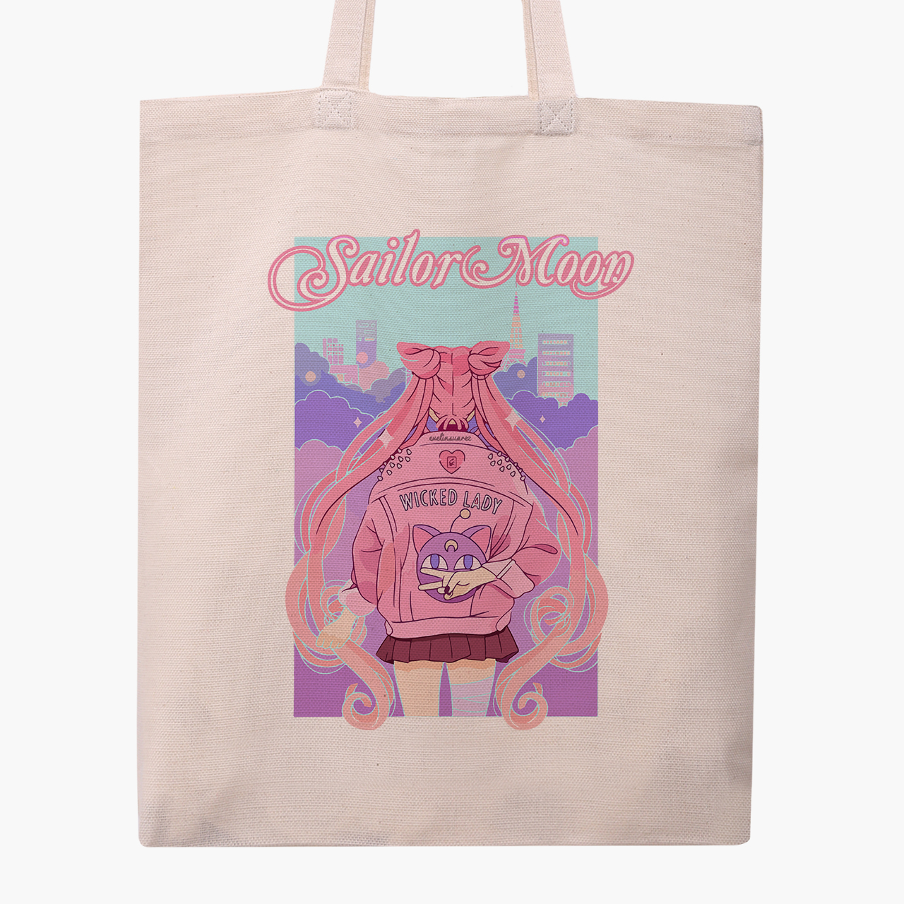 

Эко сумка шоппер Сейлор Мун (Sailor Moon) (9227-2913) 41x35 см Бежевый