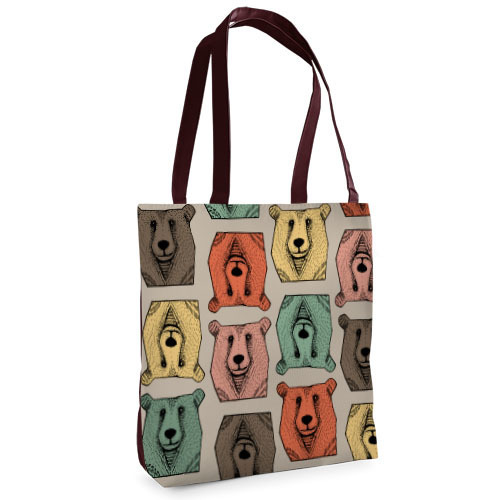 

Сумка женская тканевая Tenderness Разноцветные медведи Presentville 37х33х8 см 000173848