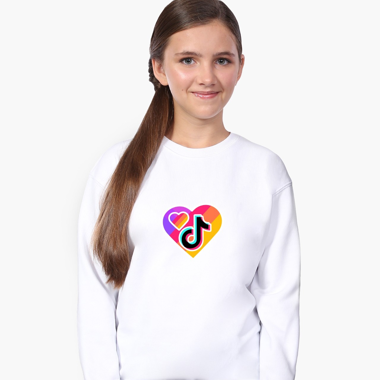 

Свитшот для девочек Лайк и ТикТок (Likee & TikTok) (9509-1559) 122-128 см Белый