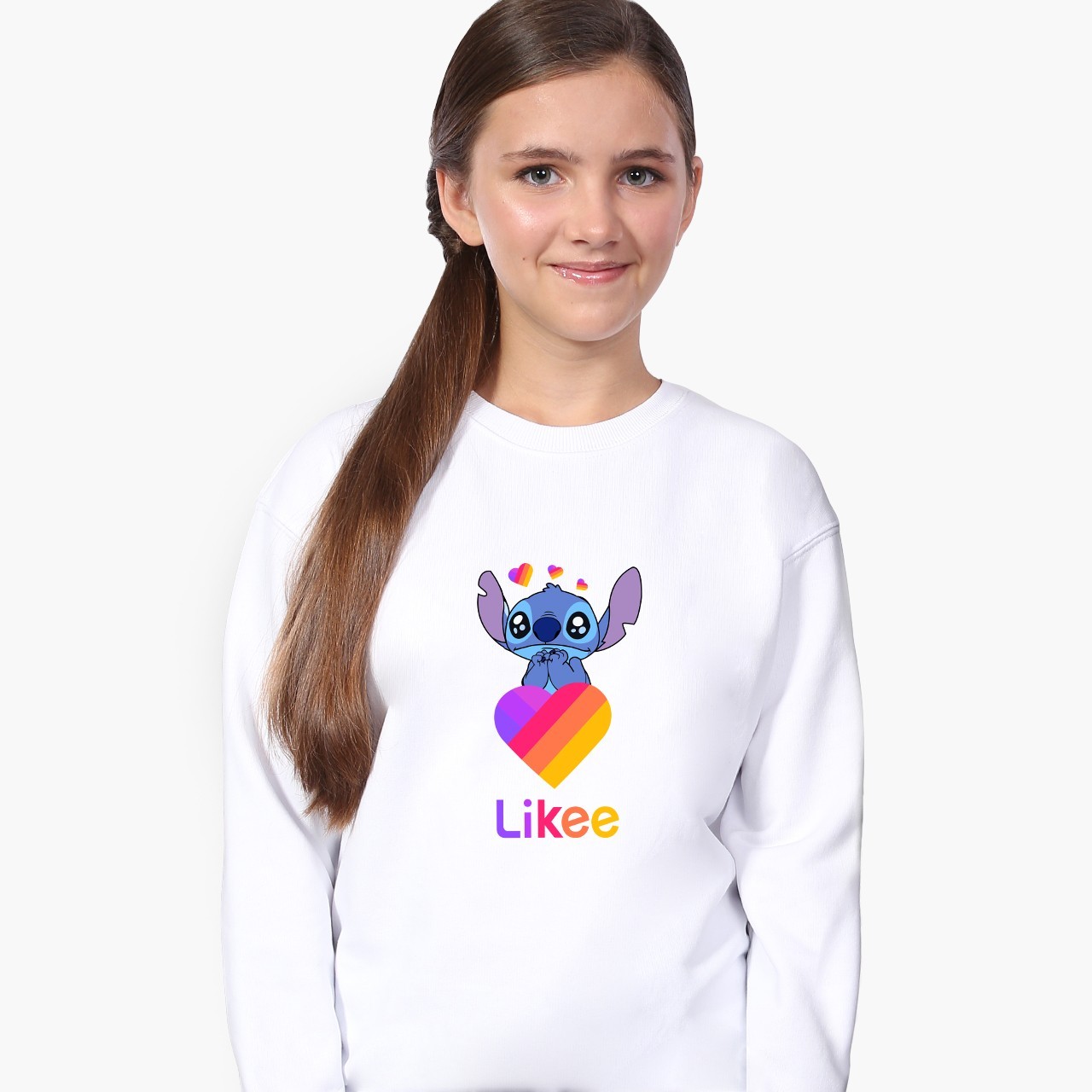 

Свитшот для девочек Лайк Стич (Likee Stitch) (9509-1596) 122-128 см Белый