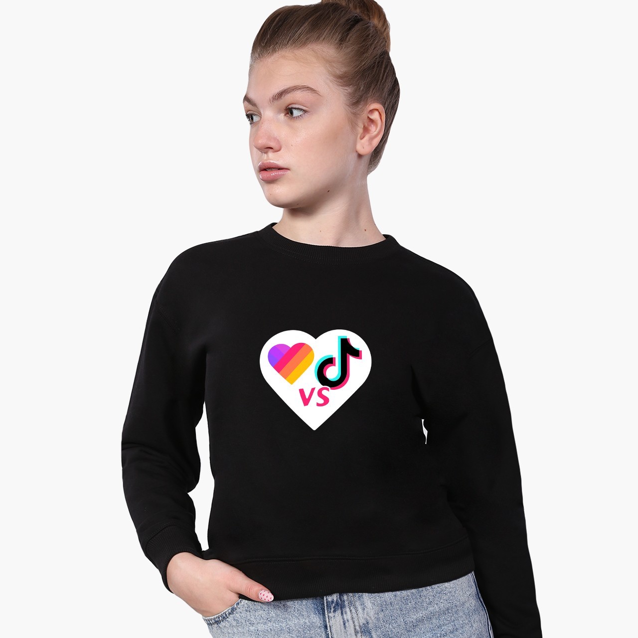 

Свитшот для девочек Лайк и ТикТок (Likee & TikTok) (9509-1560) 134-140 см Черный