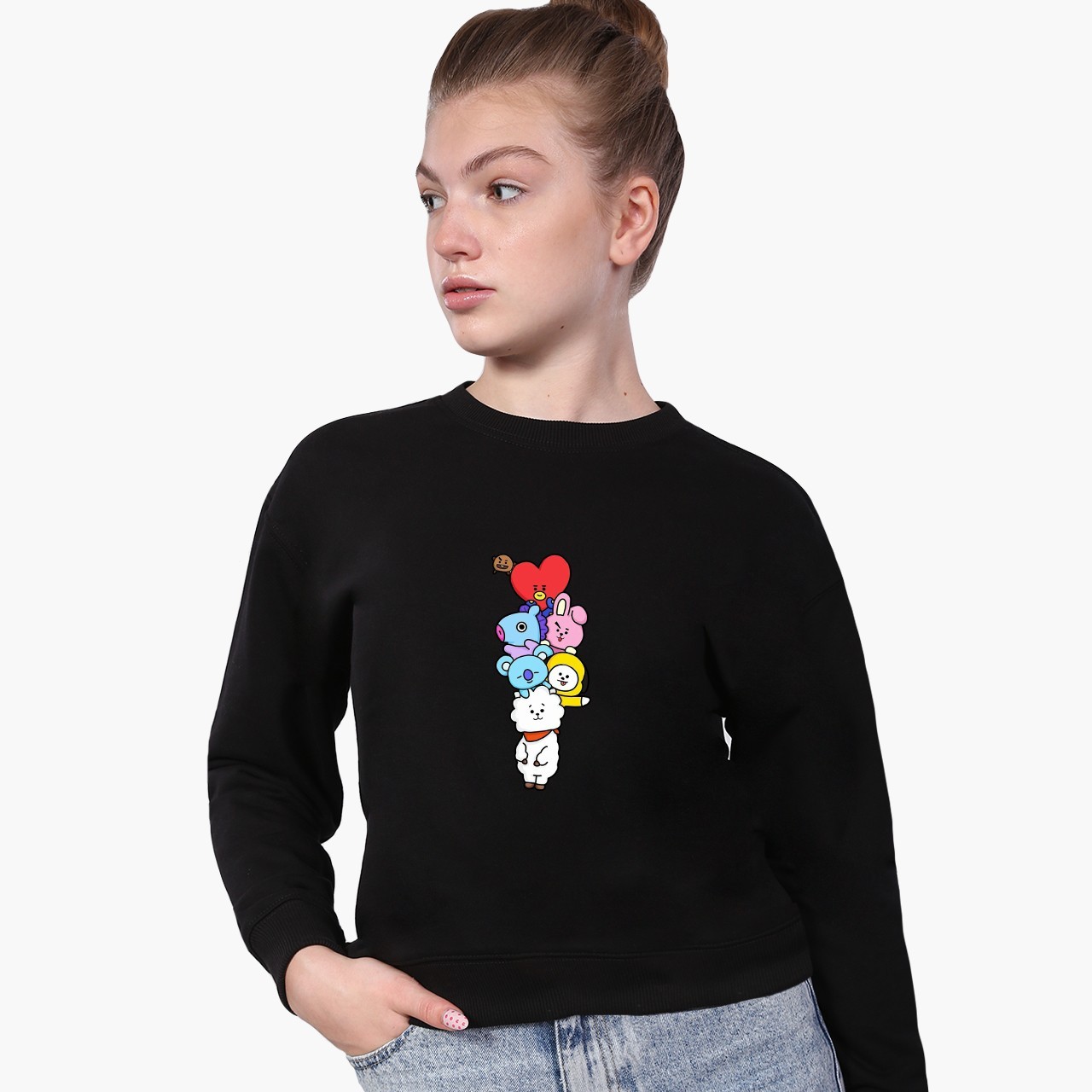 

Свитшот для девочек БТС (BTS) (9509-1064) 146-152 см Черный