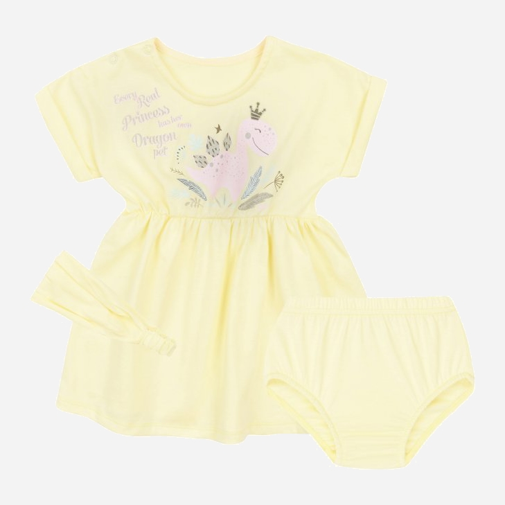 

Комплект (платье + повязка + трусики) ЛяЛя К15КЛ007 (2-306) 86 см Лимонный