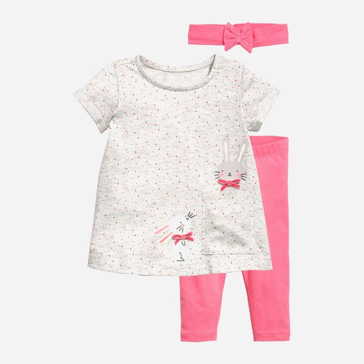 

Комплект (платье + леггинсы + повязка) H&M 5hm03200129 86 см Серый