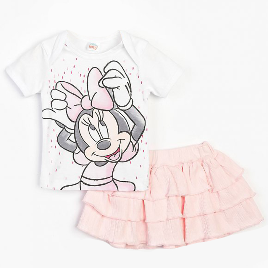 

Костюм (футболка + юбка) Disney Minnie Mouse MN15523 80-86 см Бело-розовый (8691109789044)