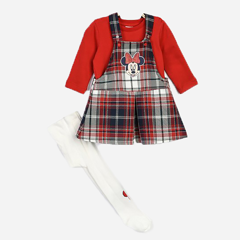 

Комплект (сарафан + свитшот + колготки) Disney Minnie Mouse MN16094 86-92 см Темно-красный