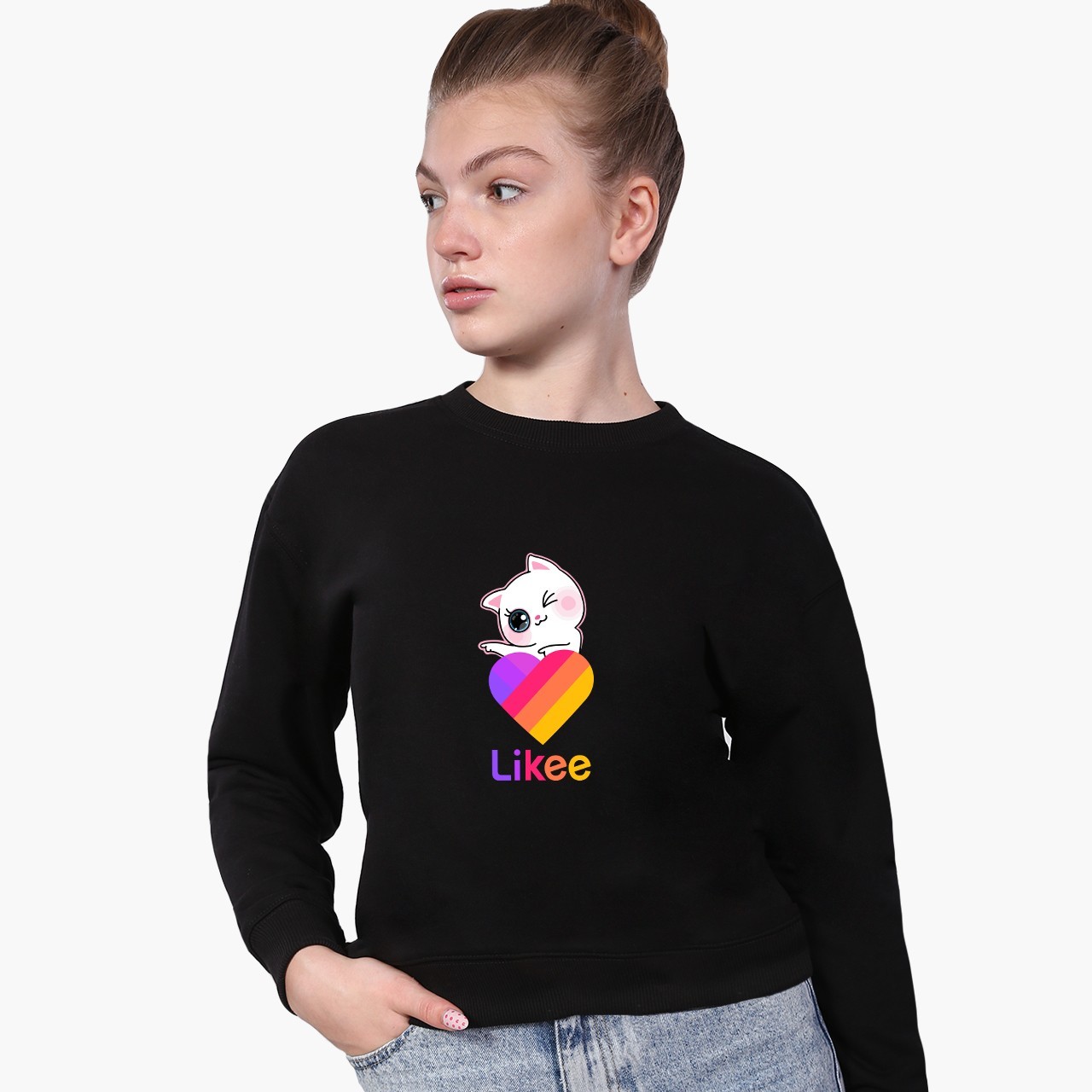 

Свитшот для девочек Лайк Кот (Likee Cat) (9509-1595) 122-128 см Черный