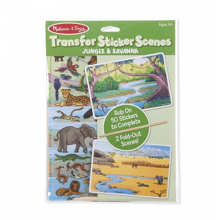 

Переводные наклейки Джунгли и Саванна Transfer Sticker Scenes Jungle and Savanna Melissa & Doug