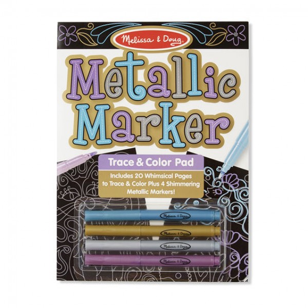 

Набор для рисования с металлик-маркерами Metallic Marker Trace & Color Pad Melissa & Doug