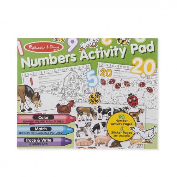 

Альбом раскрасок с наклейками Цифры Numbers Activity Pad Melissa & Doug