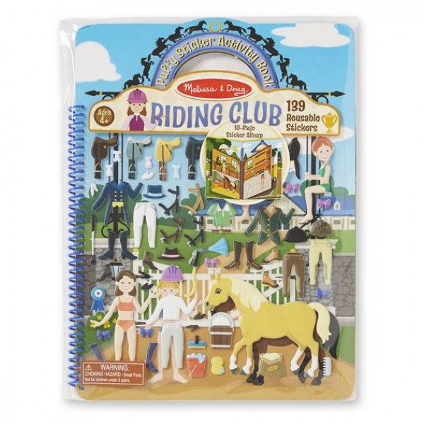 

Объемные многоразовые наклейки Клуб верховой езды Puffy Sticker Activity Book Riding Club Melissa & Doug