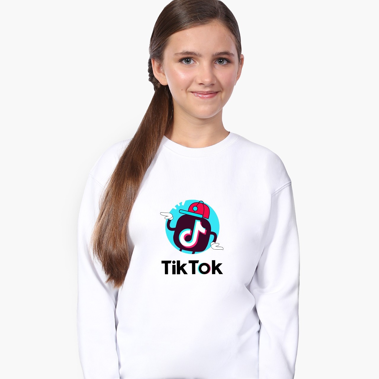 

Свитшот для девочек ТикТок (TikTok) (9509-1712) 158-164 см Белый