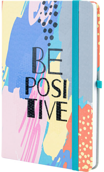 

Деловая записная книжка Optima Be Positive A5 твердая бумажная обложка белый блок линия (O20812-37)