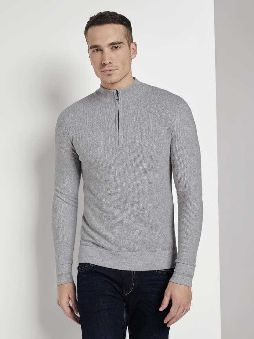 

Джемпер Tom Tailor fine structured troyer 1022581 Grey Heather Melange  серый, Джемпер Tom Tailor fine structured troyer 1022581 Grey Heather Melange M серый